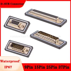 D-SUB Waterproof IP67 Connector DB9 DB15 DB25 DB37 core Male Plug Female Socket Welding Environmentally Friendly Gold Plated