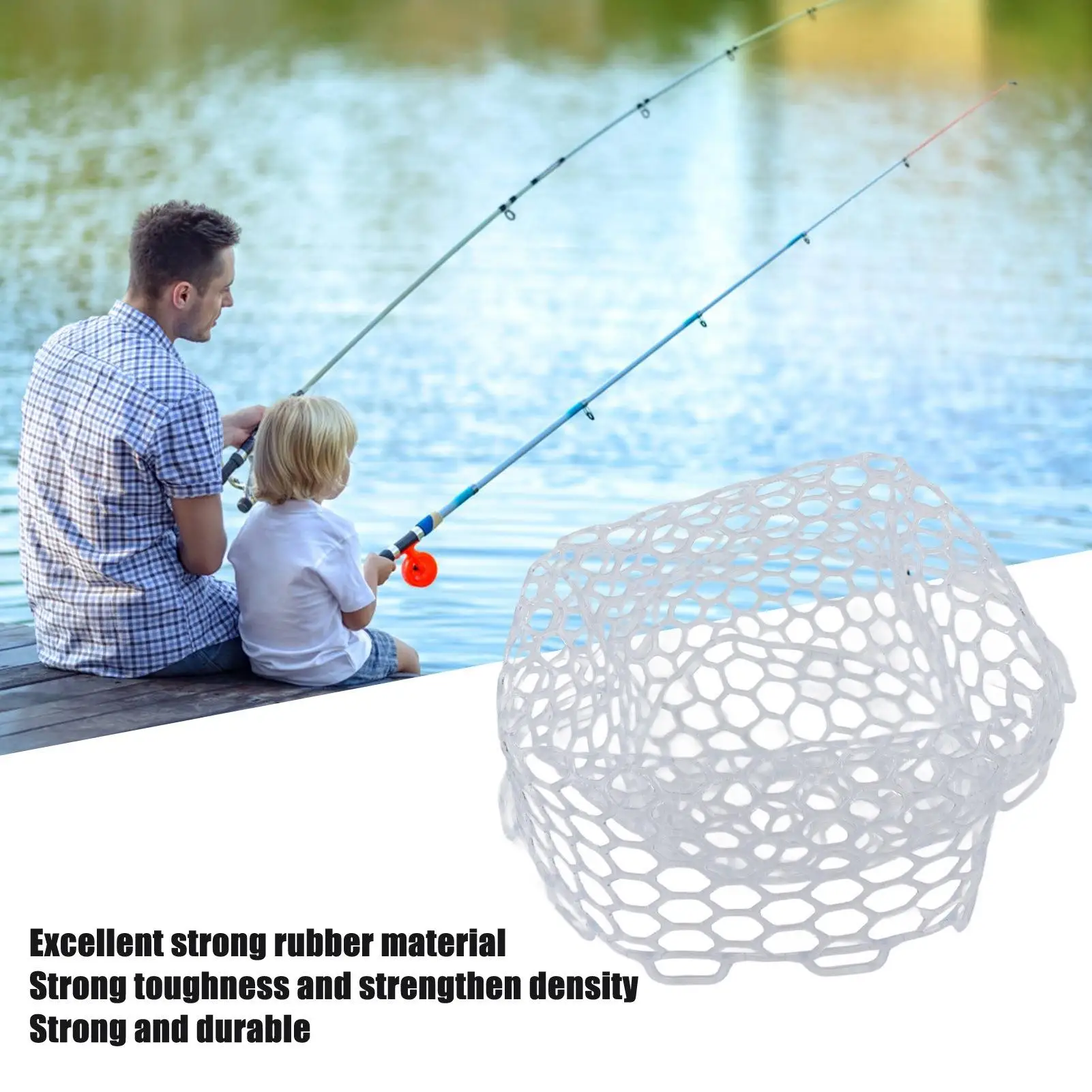 Durable Clear Rubber Fishing Landing Net - Strong Density & Toughness for outdoor Fly Fishing