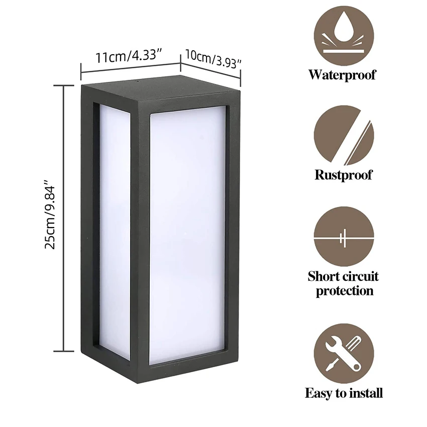 E27 Outside Waterproof Wall Light  Aluminum Outdoor Wall Lamp Exterior Wall Sconce