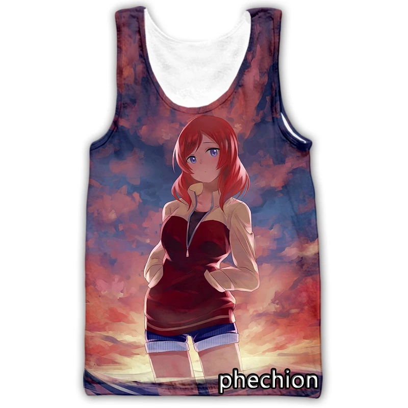 phechion New Fashion Men/Women LoveLive Nishikino Maki 3D Printed Sleeveless Vest Streetwear Men Loose Sporting Tank Tops A112