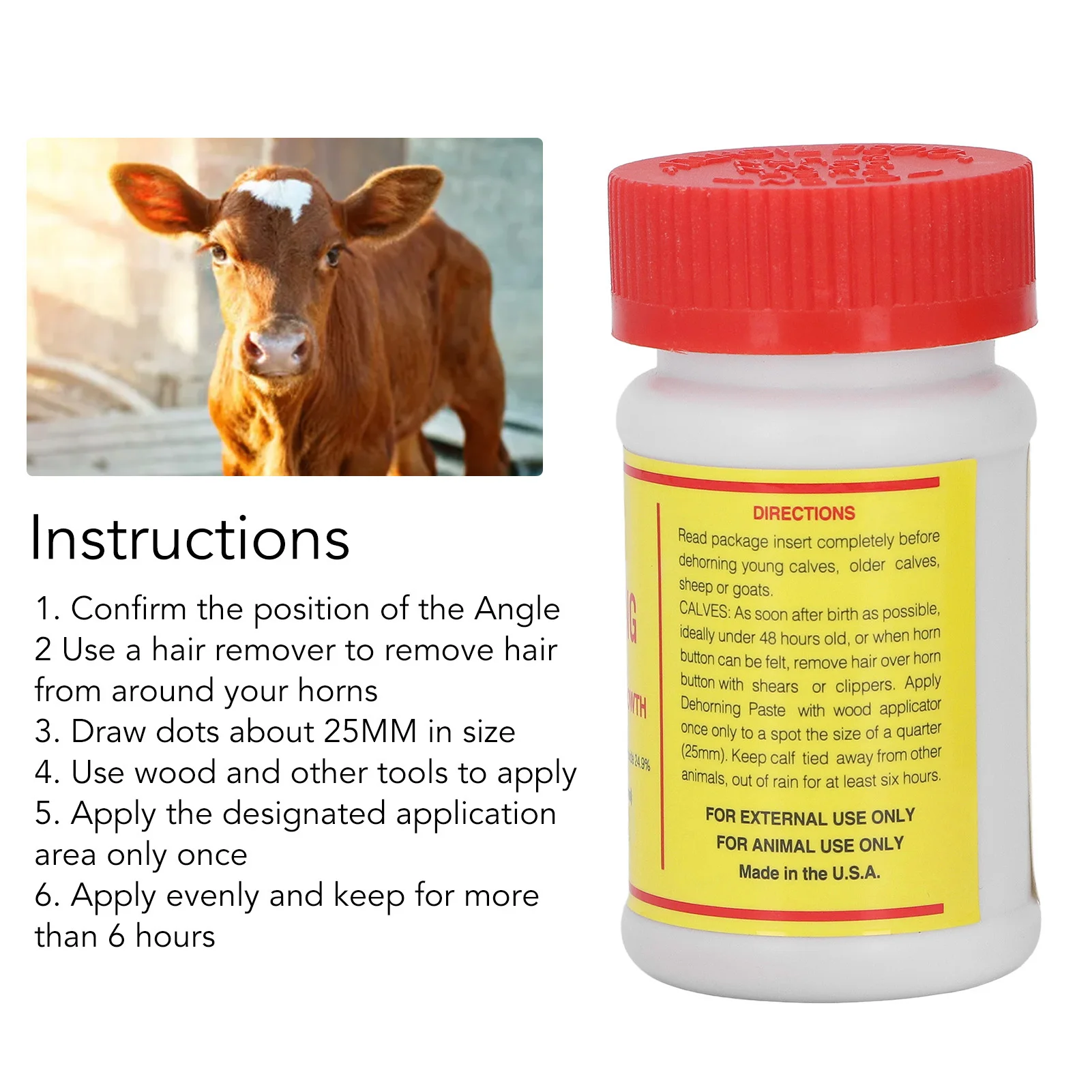 Cattle Dehorner Paste Livestock Dehorning Solution Supply Horn Removal Paste for Cattle