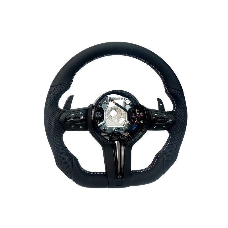 M Sport D Shaped Car Full Leather Wrap M Style Steering Wheel for BMW F32 M3 M6 Series Automobile Parts