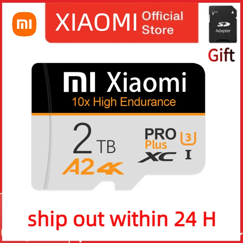 XIAOMI-Cartão SD de Memória de Alta Velocidade, Cartão Flash Classe 10 para Câmera e Telefone, Cartão Micro TF, 2TB, 128GB, 256GB, 512GB, 1TB, Novo, 2022