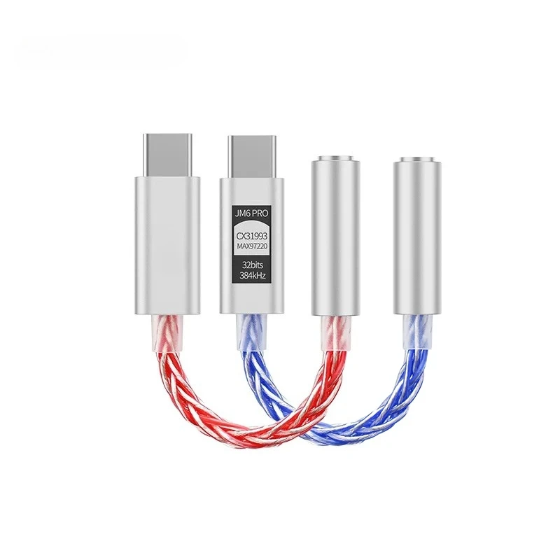 

JCALLY JM6 Pro Type-C to 3.5mm Dual DAC CX31993 MAX97220 Digital Audio Headphone Amplifier HiFi DAC Mobile Headset Adapter