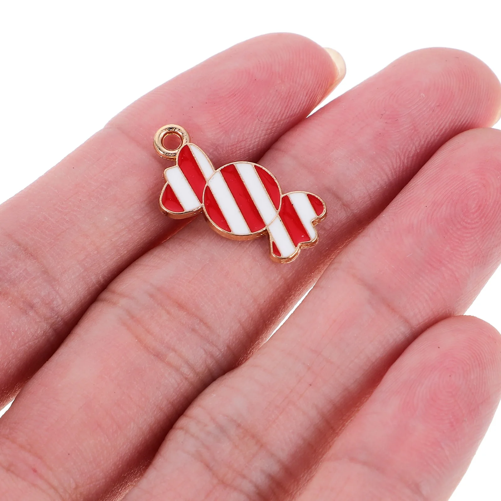 

90pcs Candy Cane Lollipop Pendants Christmas Charms For Diy Jewelry Making Craft Supplies Alloy Xmas Decorations Necklace