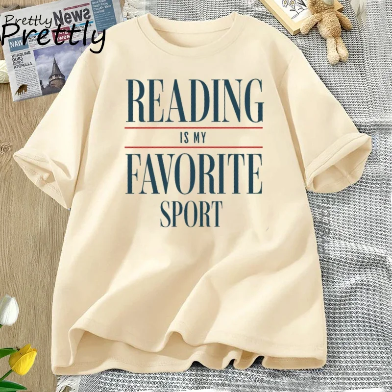 Vintage Reading Is My Favorite Sport T Shirt Bookish Tee Book Reader Bookworm Tshirt Librarian Booklover T-shirt Women Clothing