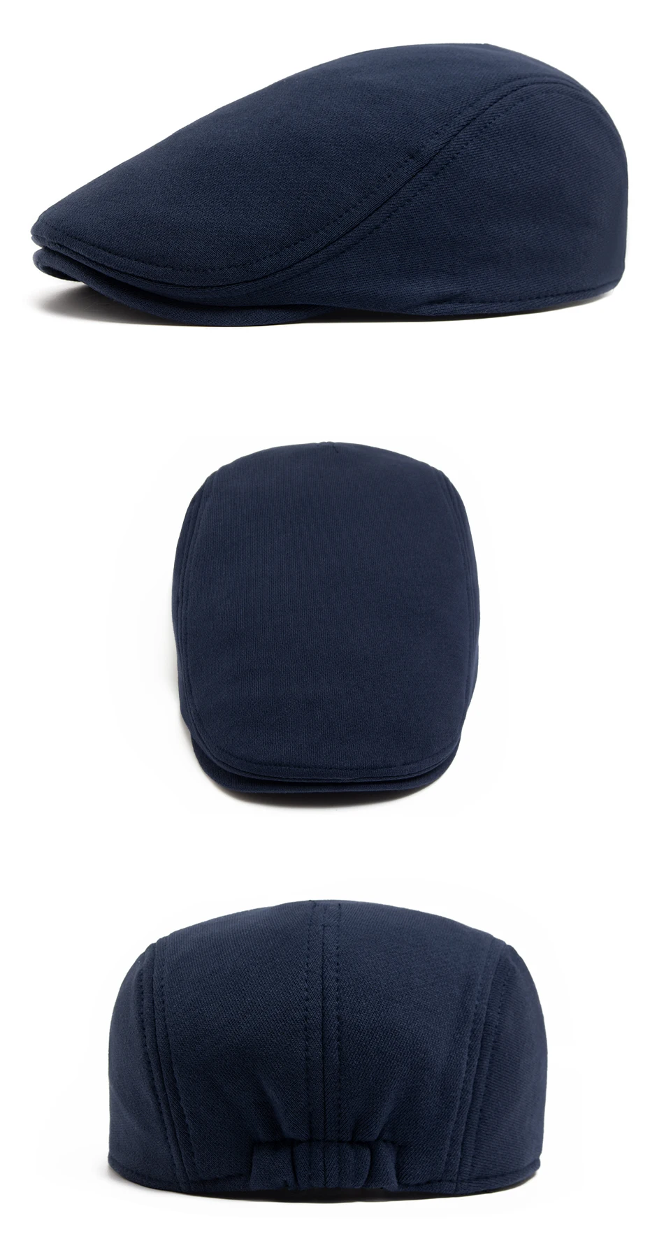 Newsboy Caps Männer Casual Vintage Baskenmütze Gestrickte Baumwolle Cabbie Hut Herbst Winter Mode Frauen Warme Flache Kappe Unisex Einstellbar – Detail 6