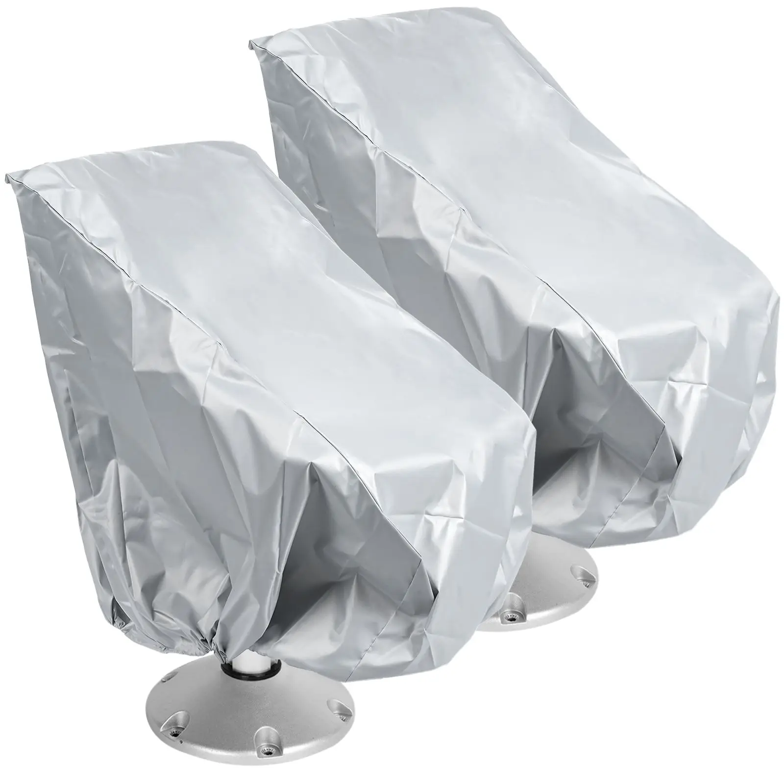 2Pcs Boat Seat Cover Waterproof Pedestal Pontoon Captain Boat Bench Chair Seat Cover Oxford Fabric Helm Chair Protective Covers