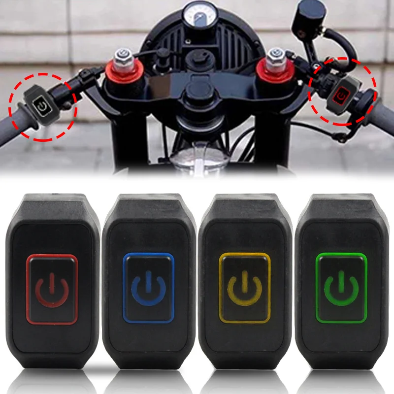 1/2pcs Motorcycle Handlebar Switch ON OFF Headlight Horn Control Modification Switch 22mm Waterproof Button Accessories12V