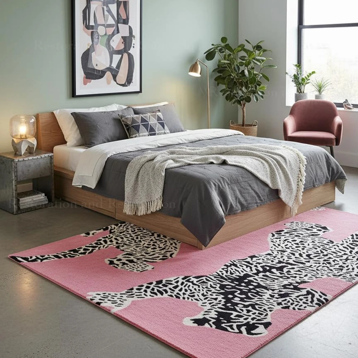 Climbing Jaguar Carpet for Living Room Large Mat Light Luxury Home Decoration Rug Soft Short Plush Floor Mats Bedroom Rugs 거실카페트