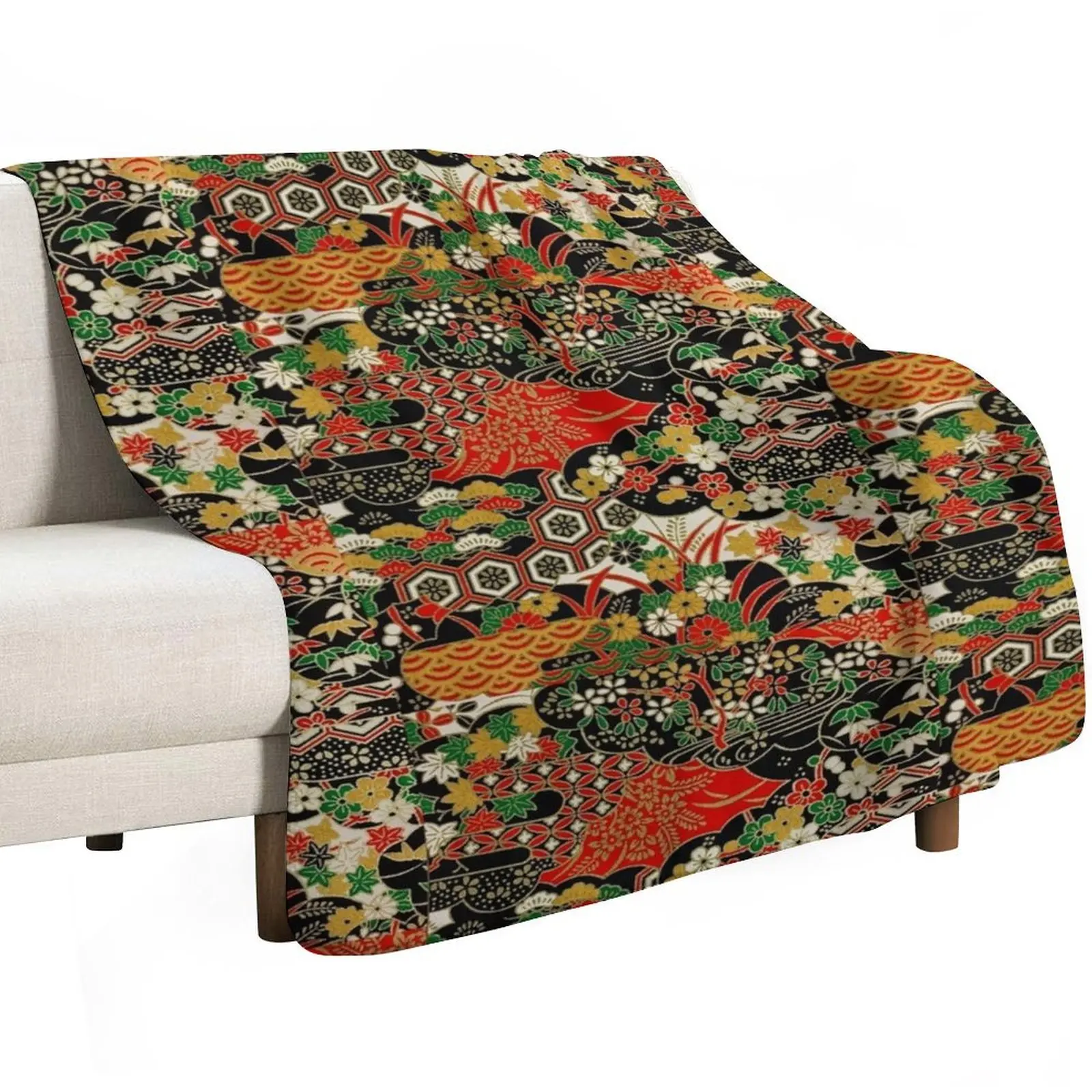 

Traditional Japanese Pattern Throw Blanket for babies Hair warm winter Blankets