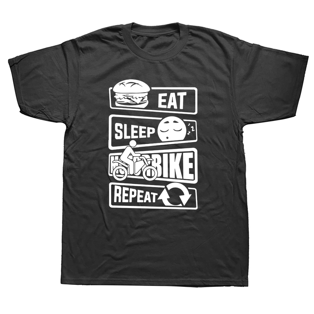 

Eat Sleep Motocross T Shirts Cotton Streetwear Short Sleeve O-Neck Harajuku Motorcycle Motorbike Biker T-shirtF
