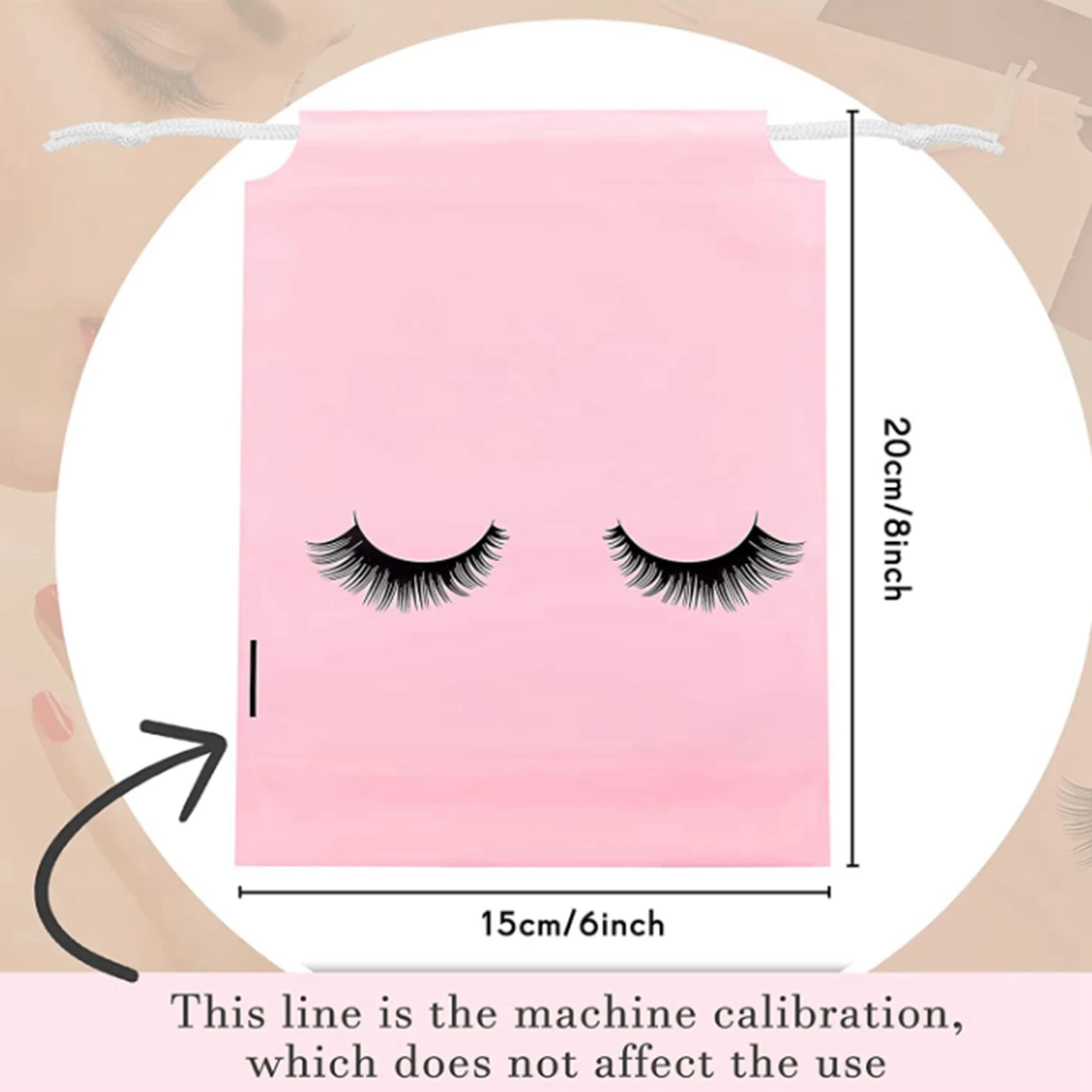 

ABKJ-200 Pieces Eyelash Aftercare Bags Plastic Makeup Bags Toiletry Makeup Pouch Cosmetic Travel With Drawstring Pink,L