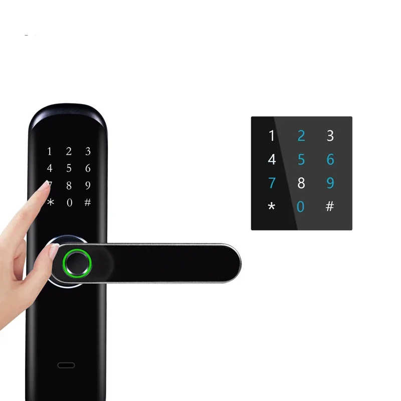 Fingerprint/key/IC card/Password/Remote unlock smart door lock hotel multiple lock bodies smart home door lock