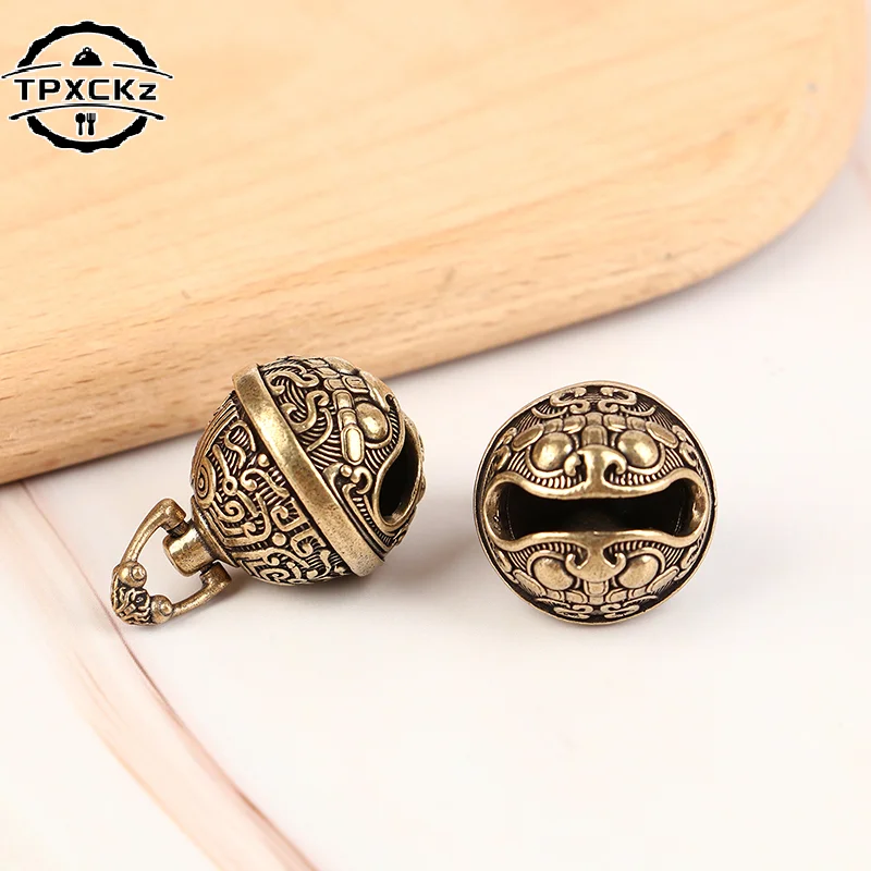 Lucky Brass Handicraft Die Casting Drop Bell Key Botón de coche Campana de viento Sect Bronze Bell Regalo creativo