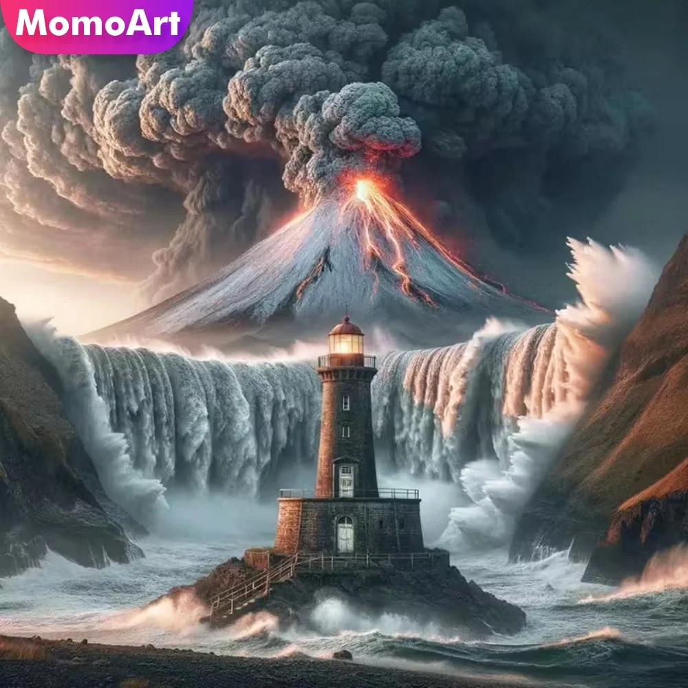 Momoart Diamond Painting Lighthouse Landscape Pattern for Ad