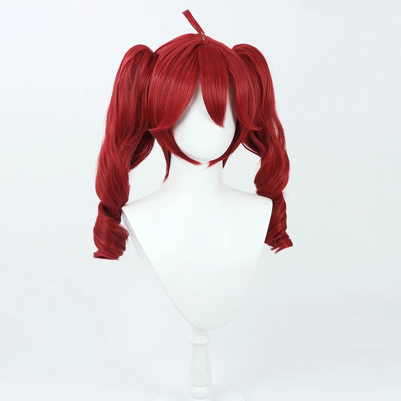Anime Kasane Teto Cosplay Wig Women Cute Red Ponytail Heat Resistant Synthetic Hair Roleplay Party Costume Prop Synthetic