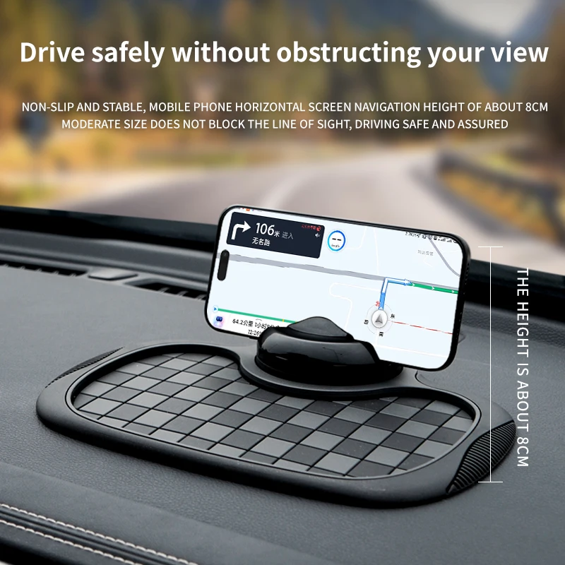 Multifunction Car Anti-Slip Mat Auto Phone Holder Car Dashboard Mat with Phone Holder in Car Auto Non-Slip Car Mats for Phone