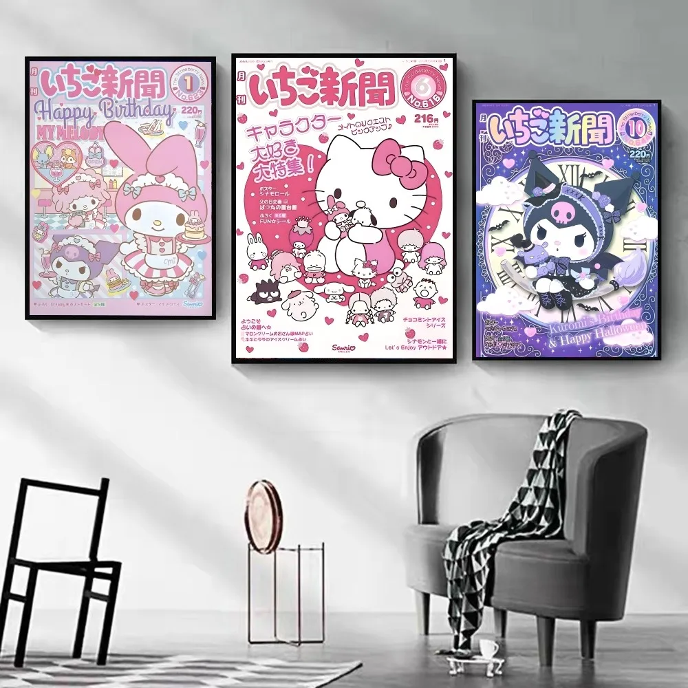 S-Sanrio Family Poster DIY Poster Kraft Paper Vintage Poster Wall Art Painting Study Stickers Big Szie Wall Painting