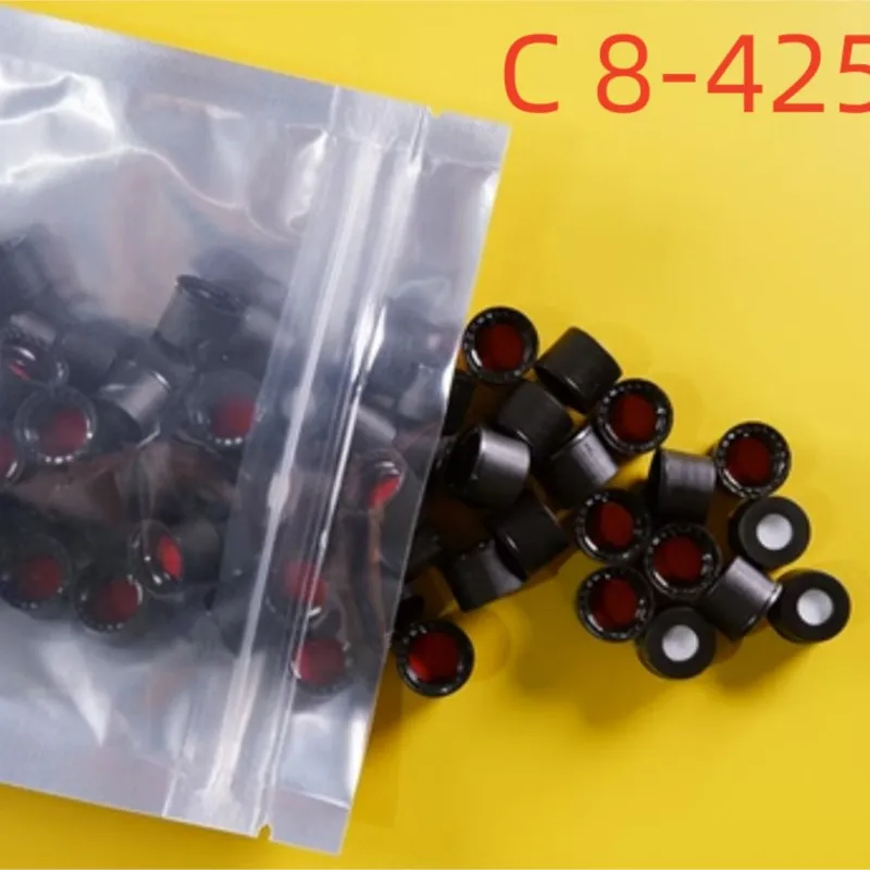 100pcs 9mm 레드 화이트 실리콘 (1mm) 두꺼운 파란색 나사 뚜껑 septa 일반 2ml agilent/waters 나사 크로마토 그래피 유리 병