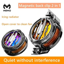 MEMO CX07 2 in 1 magnetic phone cooler Back clip Cooling fan for iPhone Xiaomi Huawei Samsung universal tablet game cooling