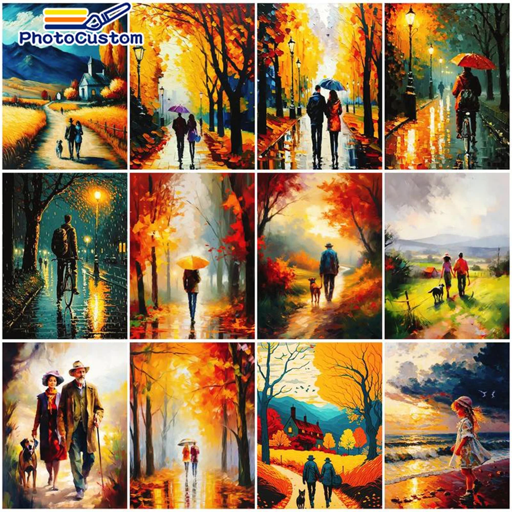 

PhotoCustom Painting By Numbers Abstract Acrylic Paints Landscape By Numbers Paintings Crafts For Adults For Handicraft Decor Ne