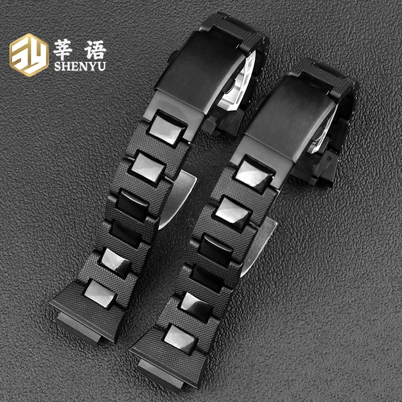 Shenyu For Casio G-SHOCK  DW5600/5610/GW-B5600 GA2100 Plastic Strap Stainless Steel Buckle  Watchband Bracelet Watch Accessories