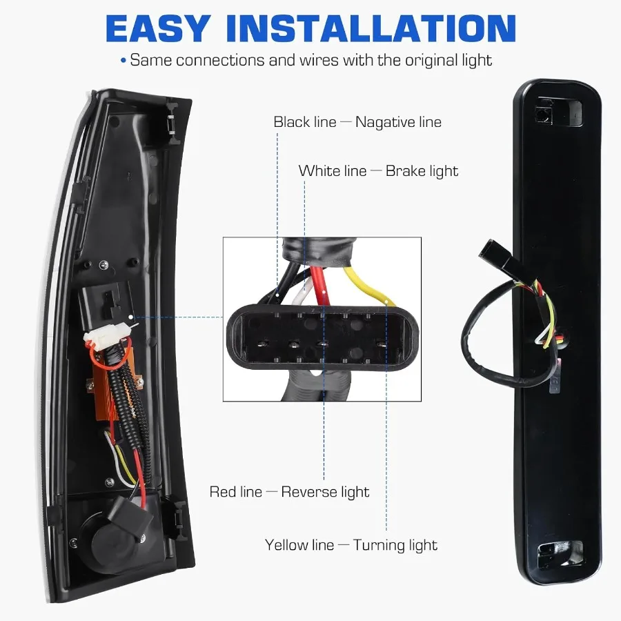 أضواء خلفية LED مع ضوء الفرامل الثالث لسيارة شيفروليه جي إم سي كيه 1500 2500 سوبربان 19921999 تاهو 19951999 يوكون 19921999 وكاديل