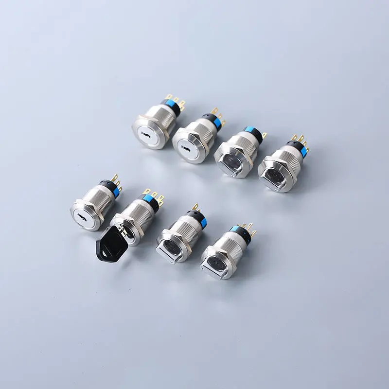 16/19/22mm metal rotary push button  2/3 position latching knob Switch Press Button rotary Rotate button LED light rotation IP65