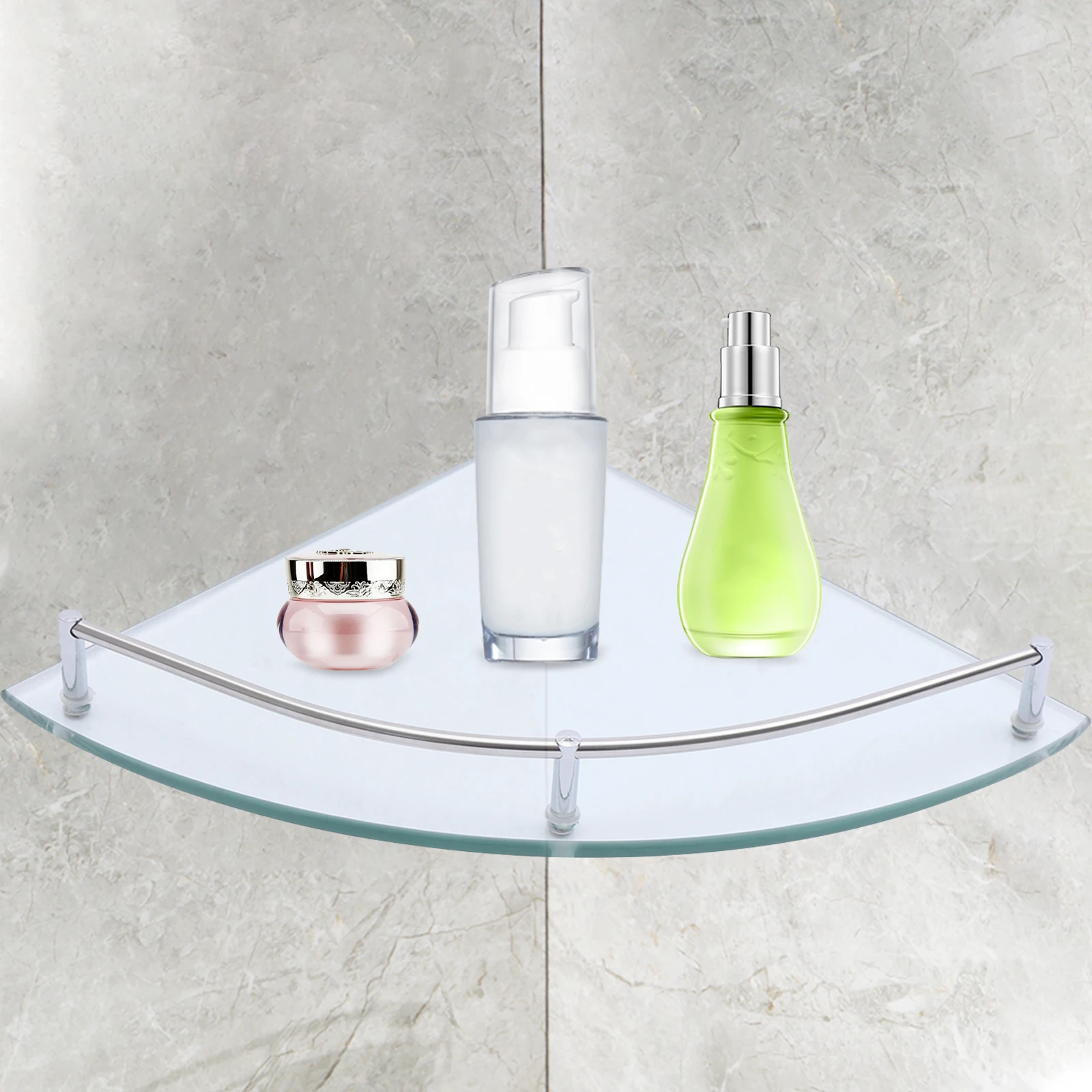 Two-Layer Glass Corner Rack Toilet Bathroom Rack Bathroom Triangulation Rack Bathroom Corner Shelf