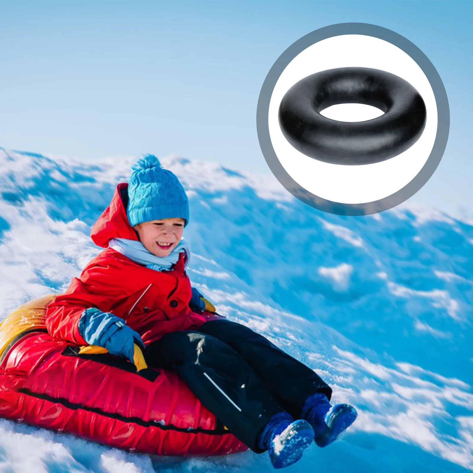 

1pc Inflatable Snow Sled Inner Tube Heavy Duty Fast Inflation For Winter Skiing Outdoor Fun Kids Christmas Gift Thickened Circle