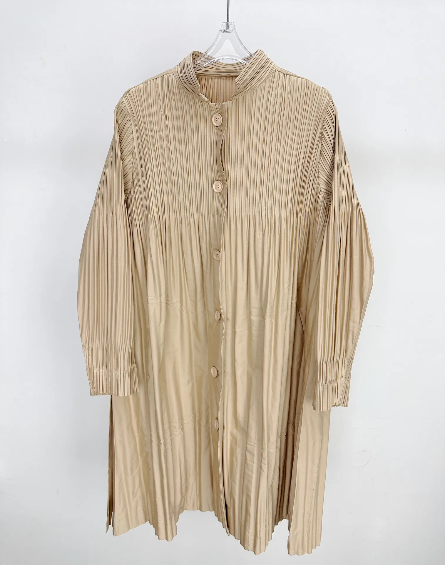

Miyake Pleated Medium-length Trench Coat 2025 Spring New Korean Version of The Commuter Trench Coat Jacket