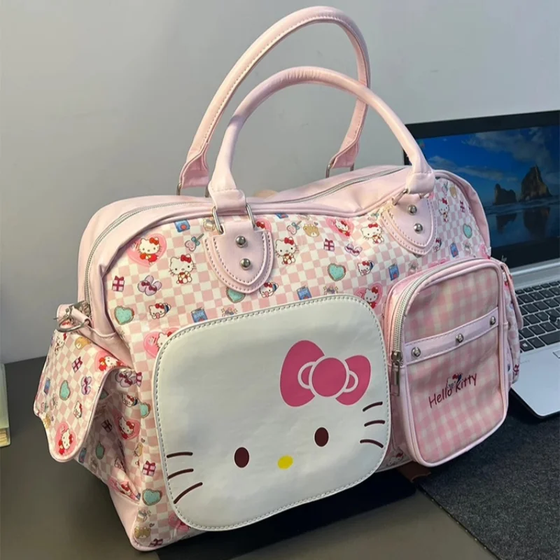 

New Sanrio Hello Kitty Large Capacity Handbag Cinnamoroll Type Tote Bag Women Travel Crossbody Bag Ladies