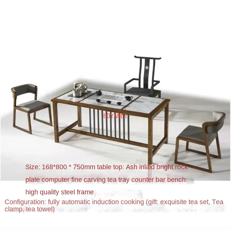 Luxury fashion rock tea table tea table household living room office tea table combination multifunctional tea table