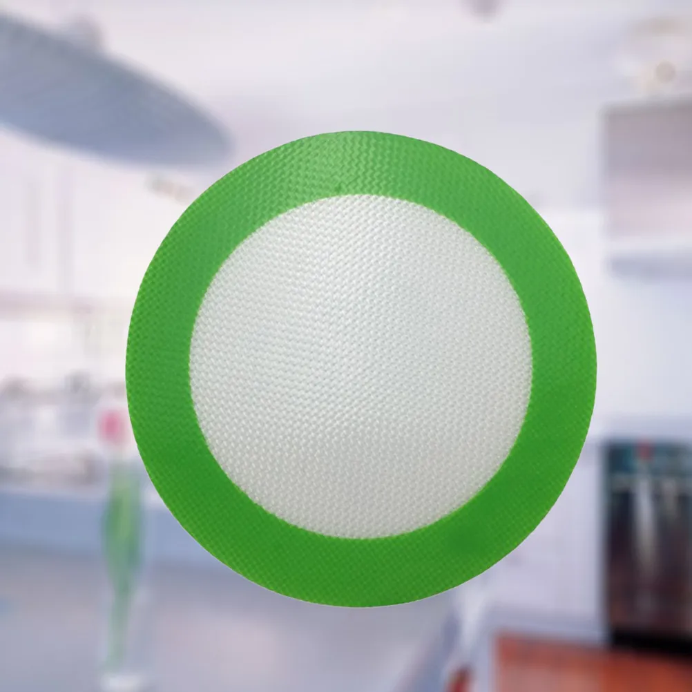 1 Pc Silicone Baking Pad Round Heat Resistant Barbecue Pad Non-stick Baking Sheet Liner (20CM, Green)