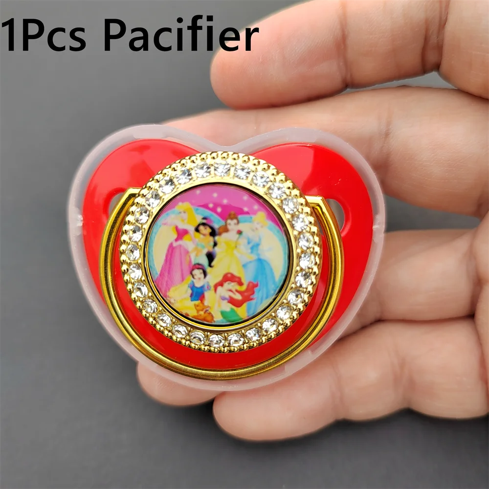 

Deluxe pacifier Baby Red pacifier Princess Newborn silicone pacifier gold glitter baby nipple BPA free baby Chupetero0-24 months