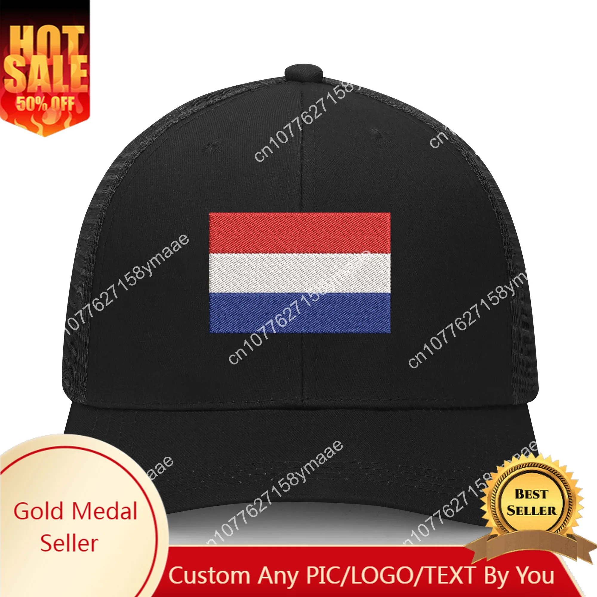 

Netherlands Flag Embroidery Hat Mens Womens Sports Baseball Hat Breathable Mesh Summer Sun Visor Headwear Custom Made Caps Logo