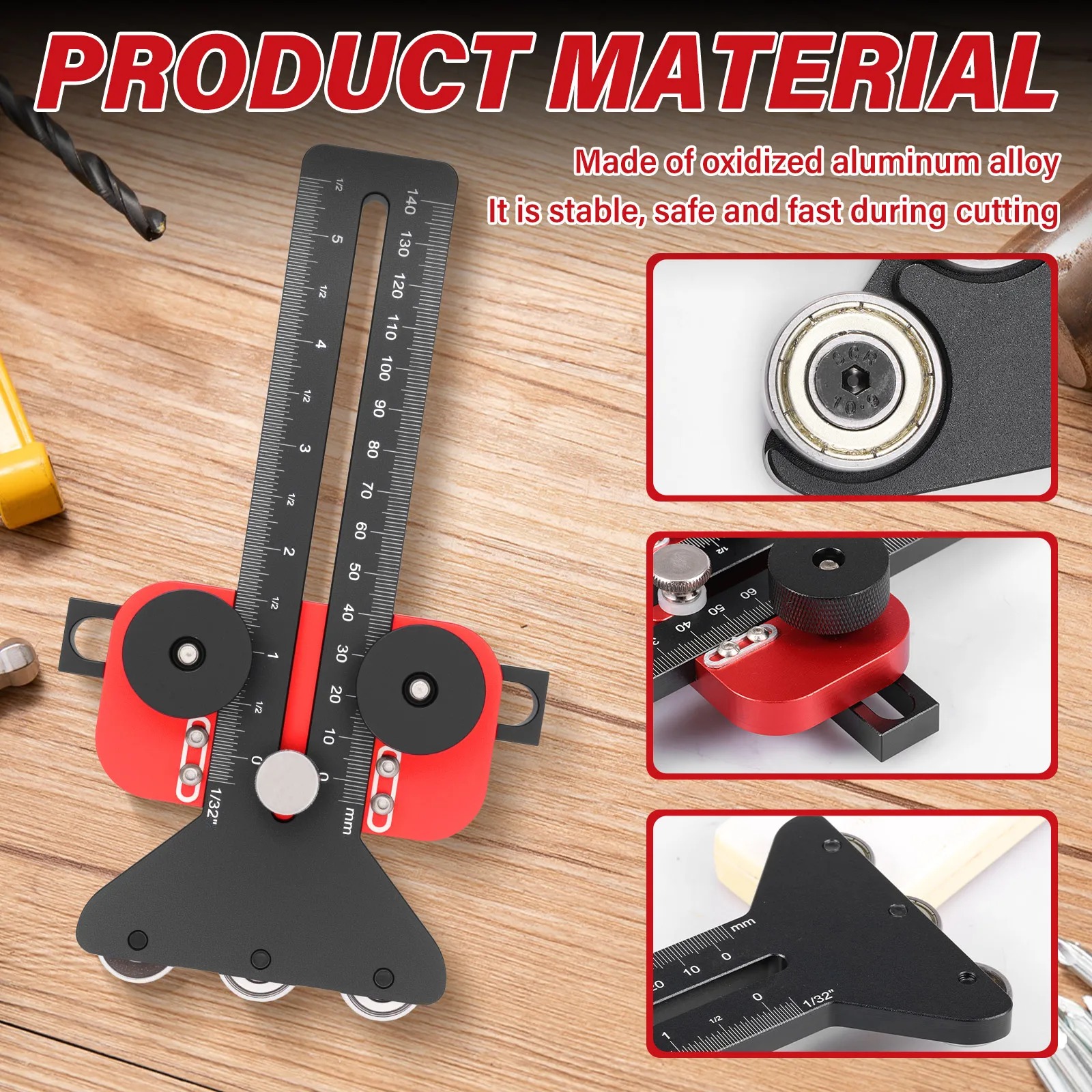3 Prowadnice do cięcia cienkich pasków na pilce stołowej, szybki i bezpieczny prowadnik do precyzyjnego cięcia wąskich pasków, narzędzia do obróbki drewna