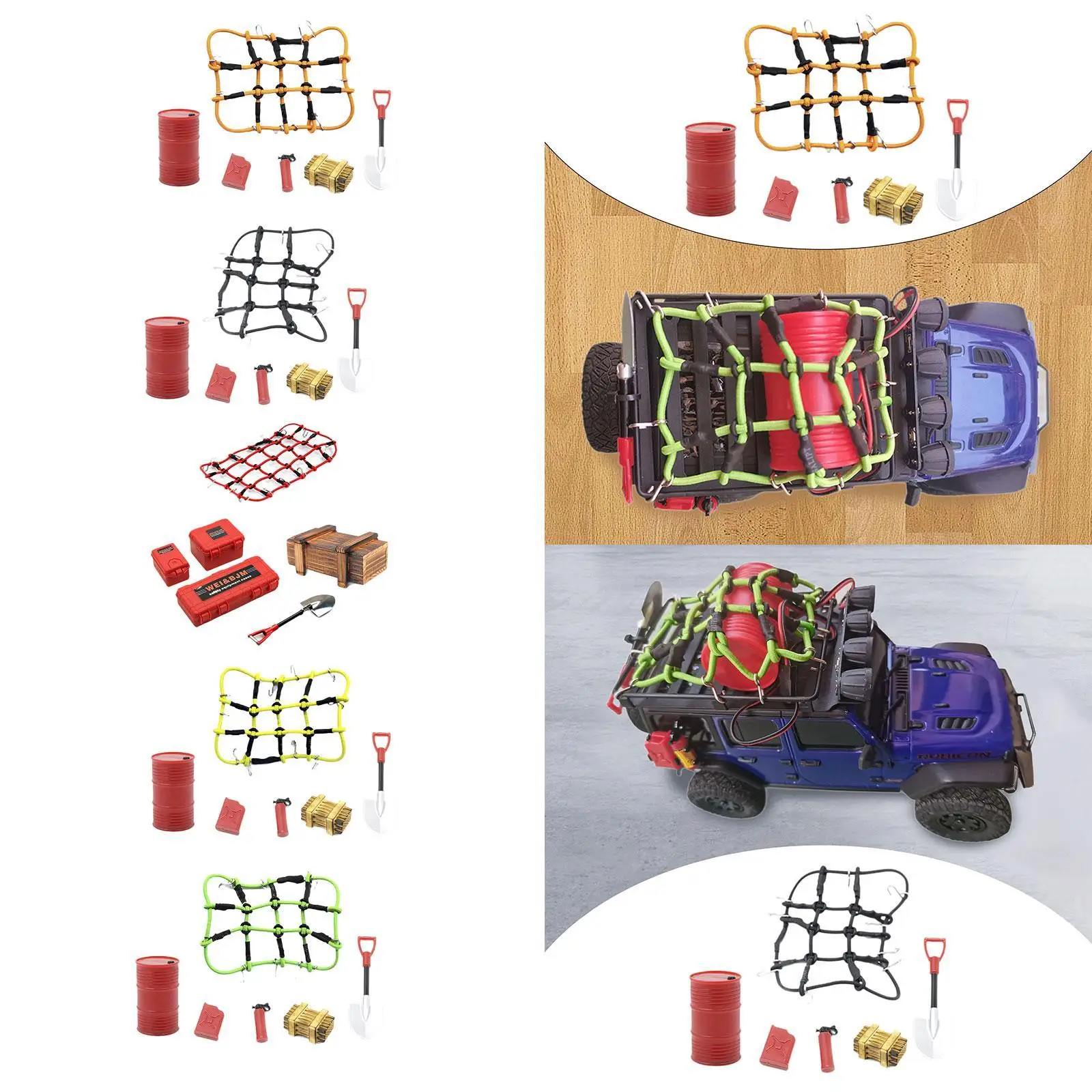 6x Accessorio professionale decorativo per rete portabagagli per decorazione tetto auto RC