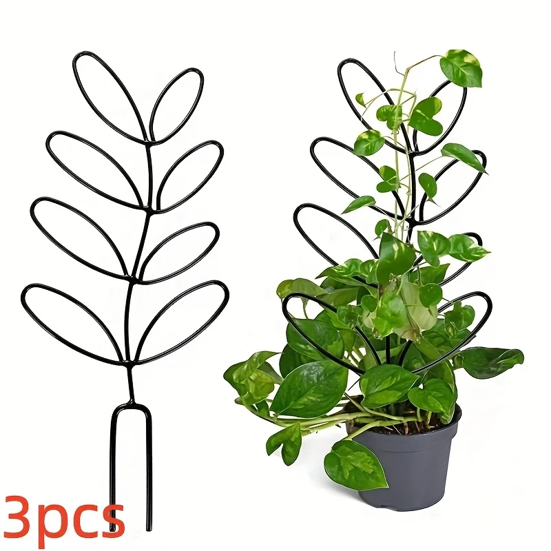 

3PCS Creative Leaf Vine Climbing Support Frame Potted Plant Support Flower Stand Gardening Fixed Pole Climbing Plant Support
