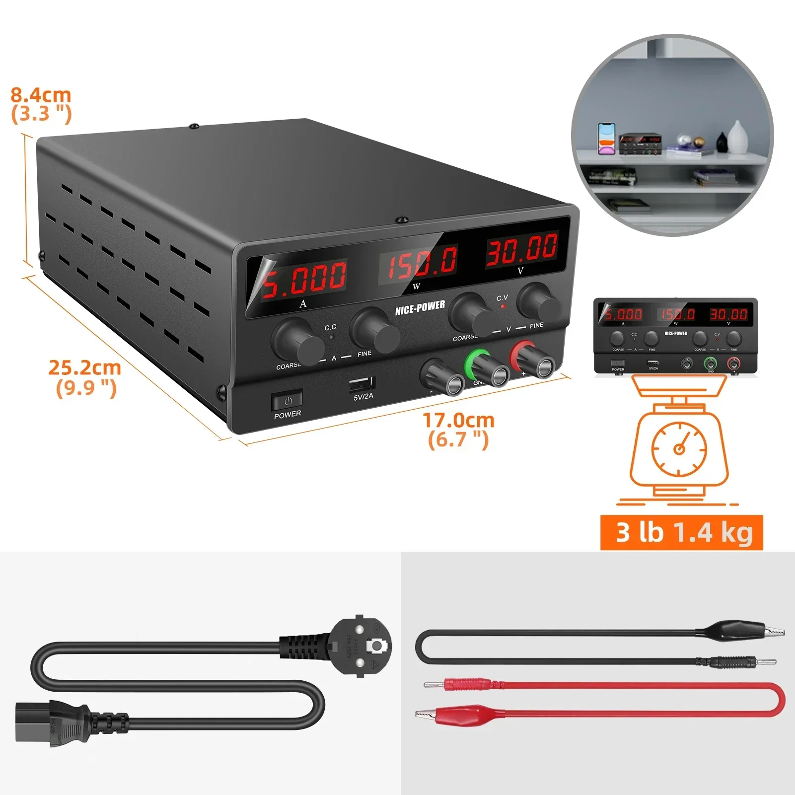 30V 5A 150W DC Power Supply NICE-POWER SPS-H305 AC DC Voltage Regulator SMPS Horizontal Display