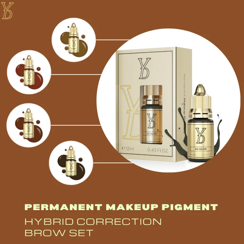

YD Hybrid Correction Brow Tattoo Ink Set Professional Semi Permanent Makeup Pigment Inks for Enhance Natural Eyebrows Shape New