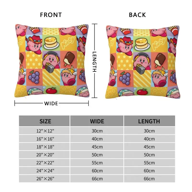 Custom Fashion Kirbys Video Game Cushion Cover 40x40cm Velvet Cartoom Anime Throw Pillow Case for Sofa Car Square Pillowcase view 6