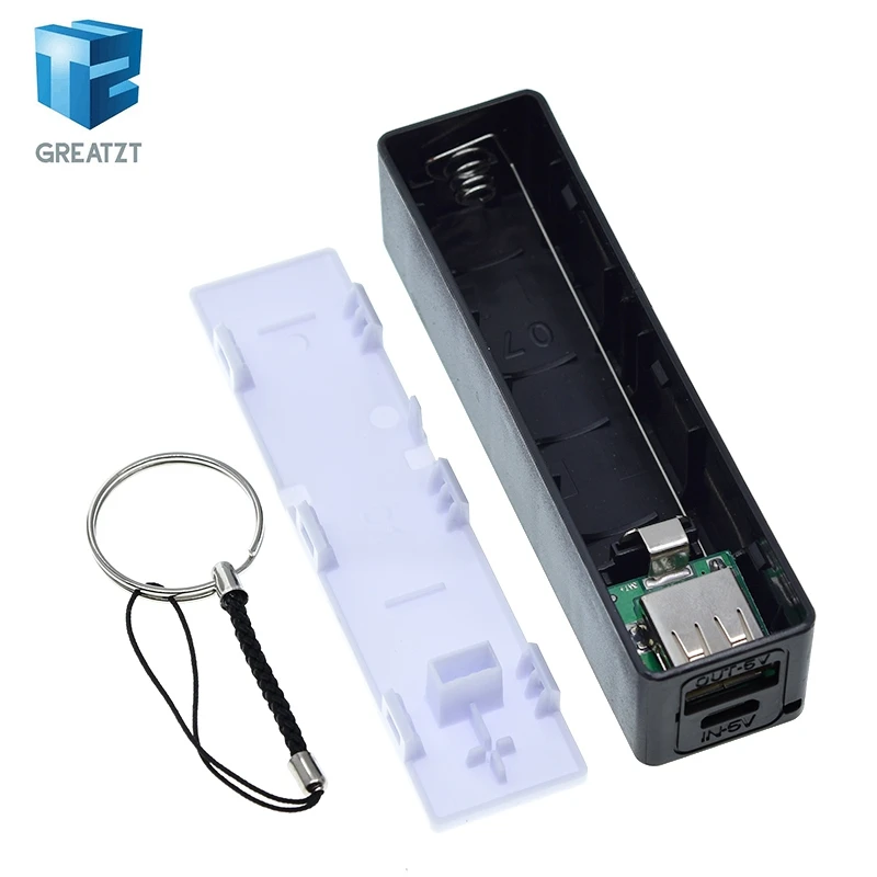 GREATZT 1/3PCS USB Power Bank Case Kit 18650 Battery Charger DIY Box Shell Kit  Black For Arduino