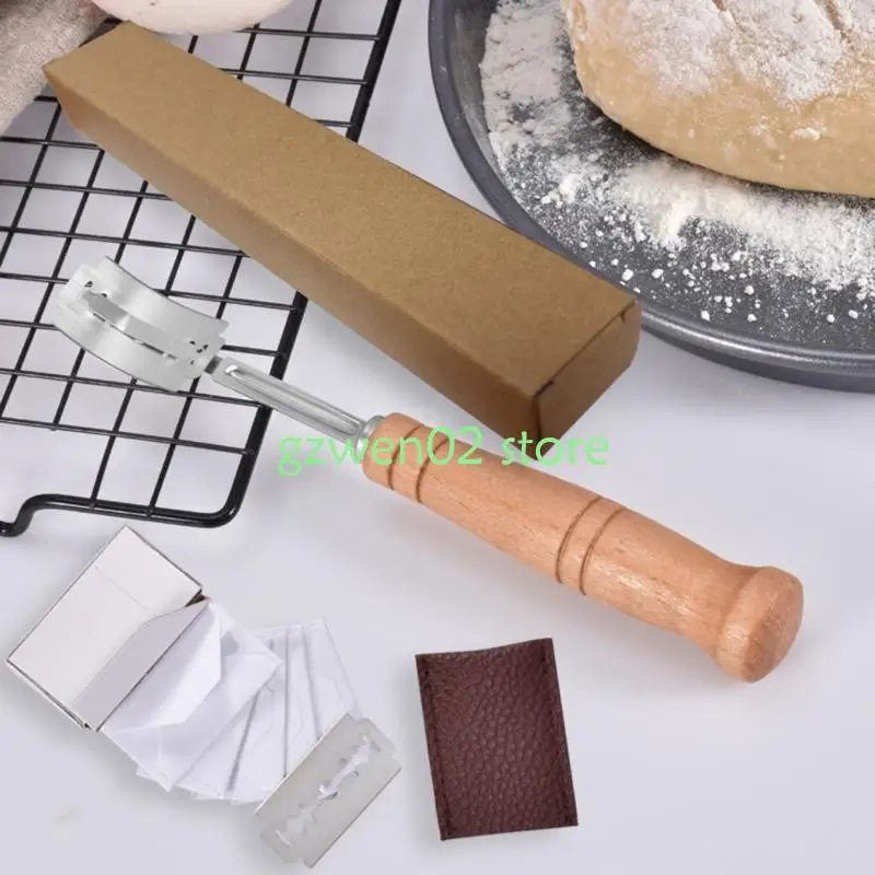 

QXNB Bakers Lame для точного и гладкого хлеба с деревянной ручкой бомбардир