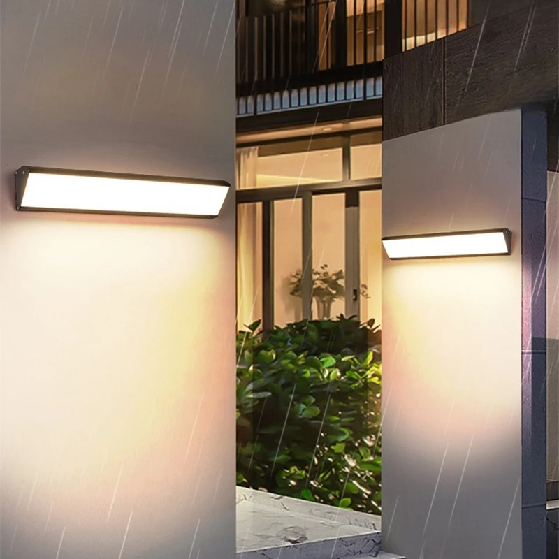 Imagem -02 - Lâmpada de Parede Led à Prova Dágua Ip65 Tira Longa para Exterior Villa Pátio Jardim Decoração de Parede Externa Lâmpada de Lavagem de Parede Branco e Preto