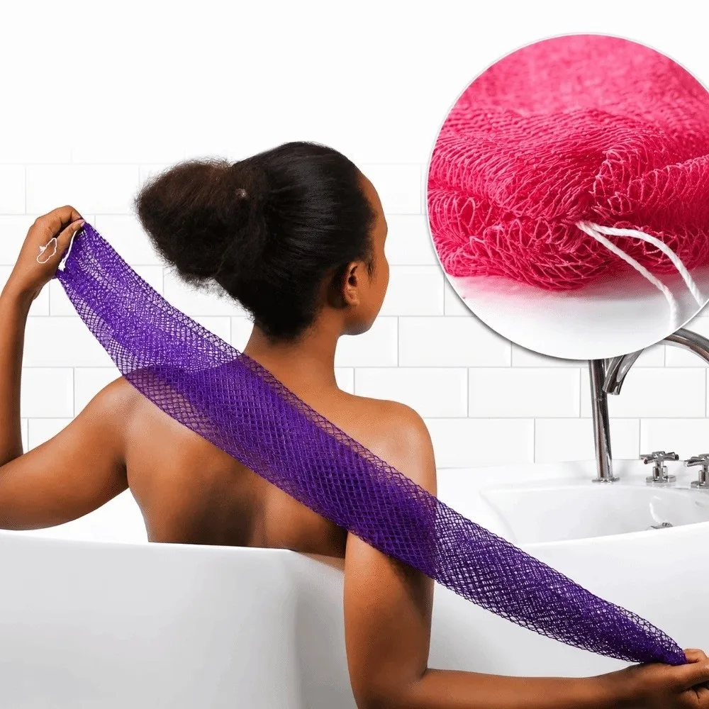 New High Elasticity Exfoliating Bath Net Sauna Towel Foam Net Long Back Scrubber African Mesh Scrubbing Towel Bathing Accessory view 5