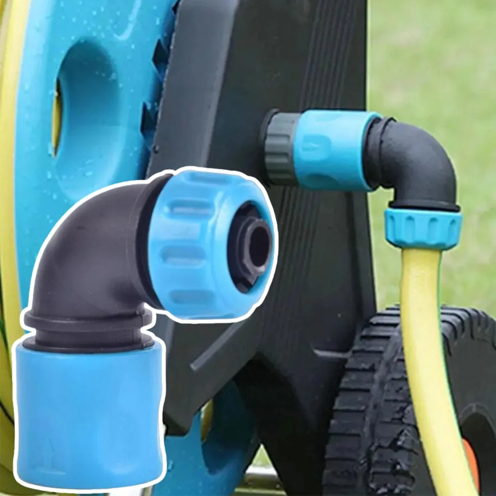 Right Angle Garden Hose Quick Connect Fitting, 90° Elbow Water Hose Adapter, Anti-Kink Leakproof Hose Connector for Garden