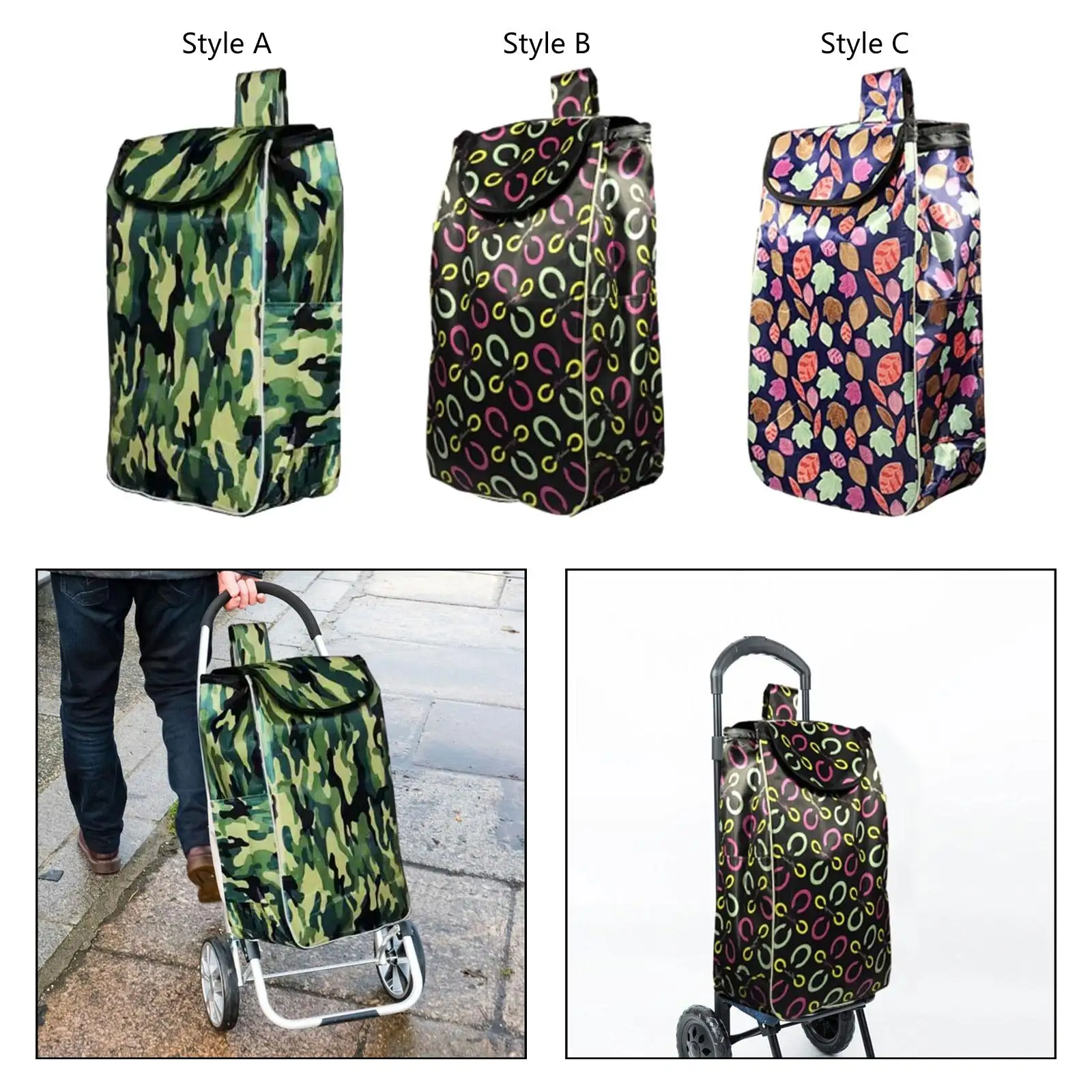 Shopping Bag Replacement Bag Large Capacity Collapsible Trolley Bag Foldable Grocery Bag for Grocery Cart Grocery Shopping Cart