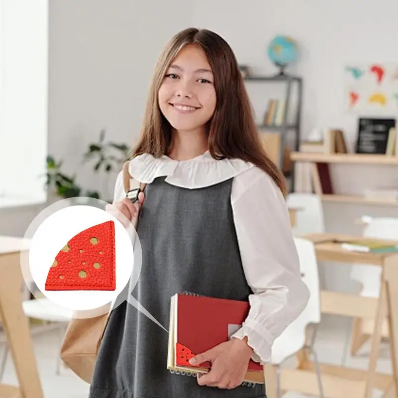 Leather Corner Bookmark Cheese Design Corner Book Marker Triangle Bookmark Triangle Book Markers For Bookworms Books Lovers